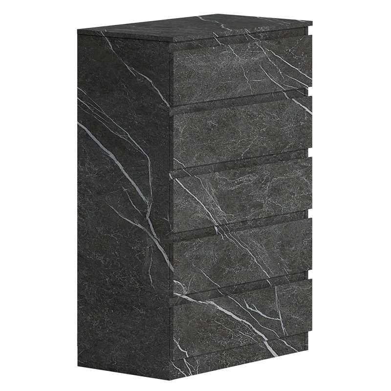 Deraz 70cm W 5 - Drawer Chest of Drawers, Grey