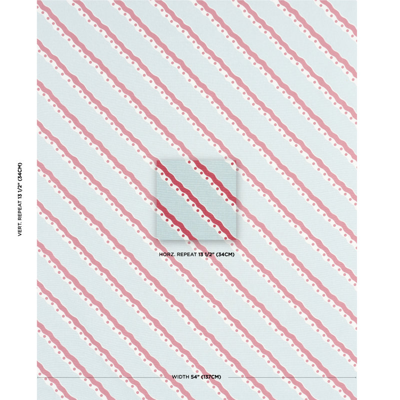 Rousseau Stripe Fabric, Rouge & Sky
