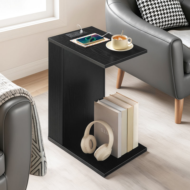 C Table End Table with Charging Station and Storage
