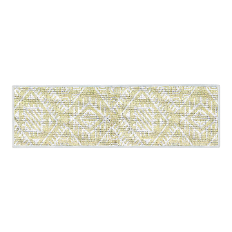 Tapis de marche intérieur antidérapant 9 po x 28 po Monument Design - 70% coton, Jaune crème banane