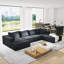 Ensemble de canapé modulaire rembourré moderne, canapé modulaire en forme de L de 132 po avec 6 oreillers-1147692482