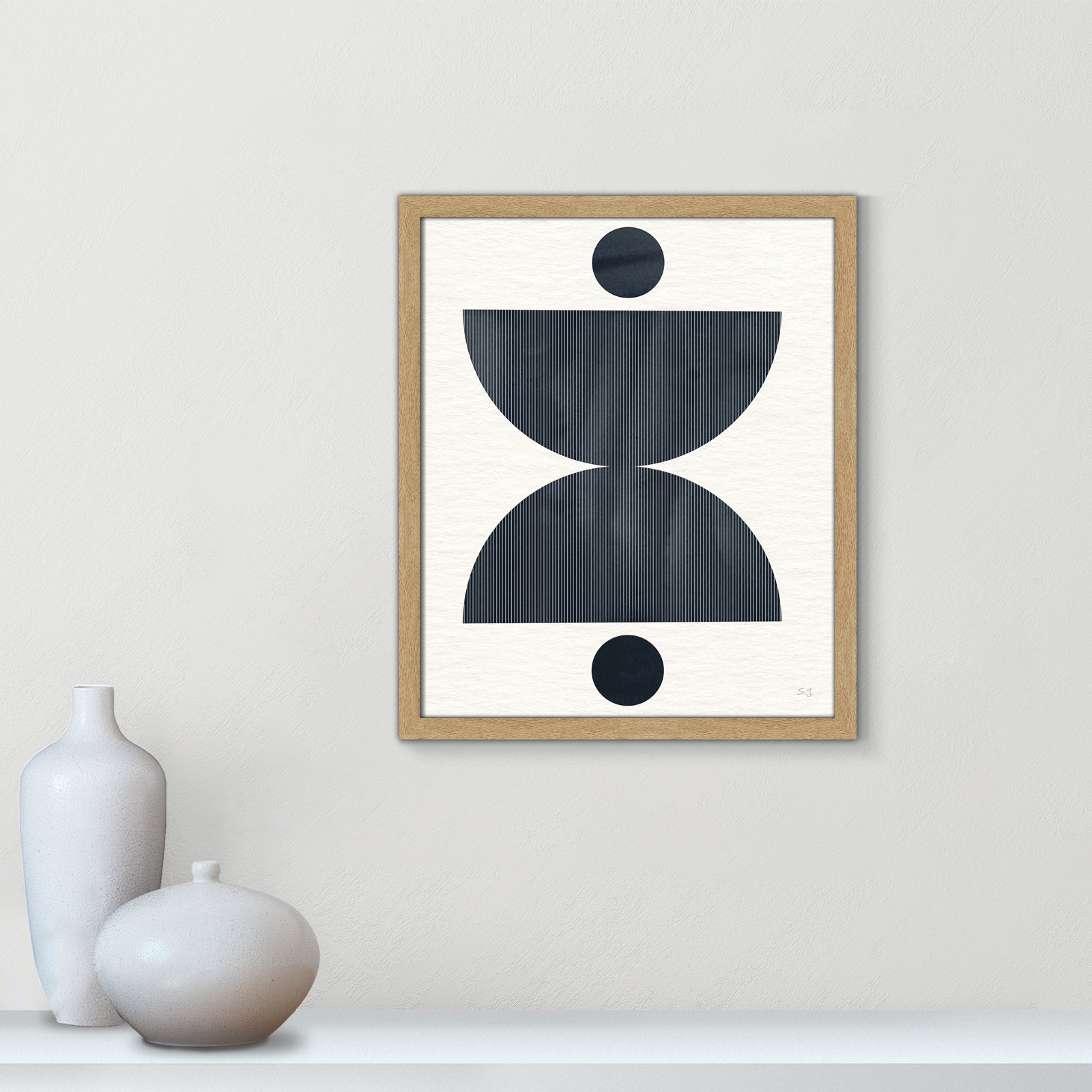 Eclipse II Print by Susan Jill, 19" H x 16" W x 0.75" D, Natural Framed