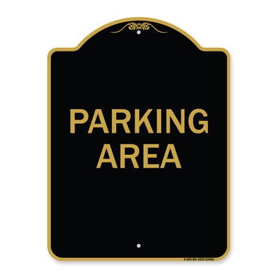 Enseigne Signmission Designer Series - Aire de stationnement | Enseigne architecturale en aluminium de gros calibre vert et blanc 18 po x 24 po | Protégez votre entreprise et votre commune | Fabriqué aux États-Unis