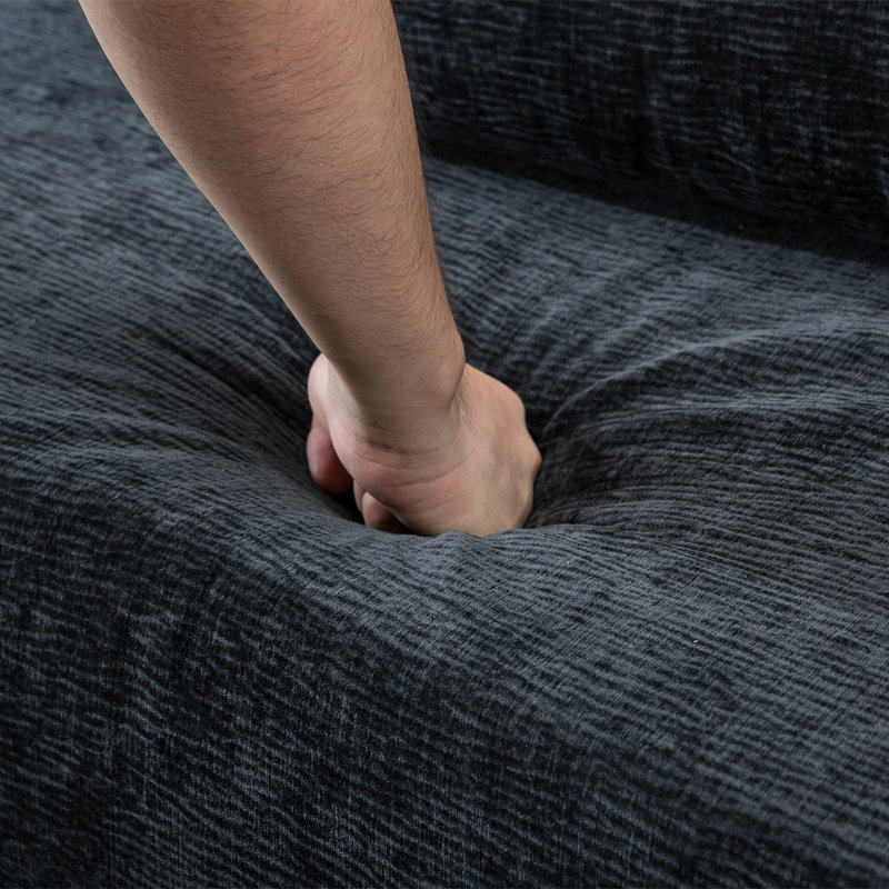 Canapé modulaire rembourré en L de 106,3 po Boneless, Black Cotton, Orienté à gauche (vu de face)
