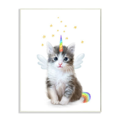 «Unicorn Kitten Fantasy Feline Rainbow Horn» par Ziwei Li - impression