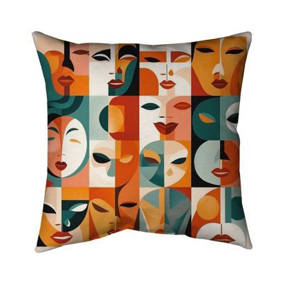 The Faces Bedroom Abstract Shapes Pillow – Throw Pillow Cover Only, Double-Sided Print, Insert Not Included