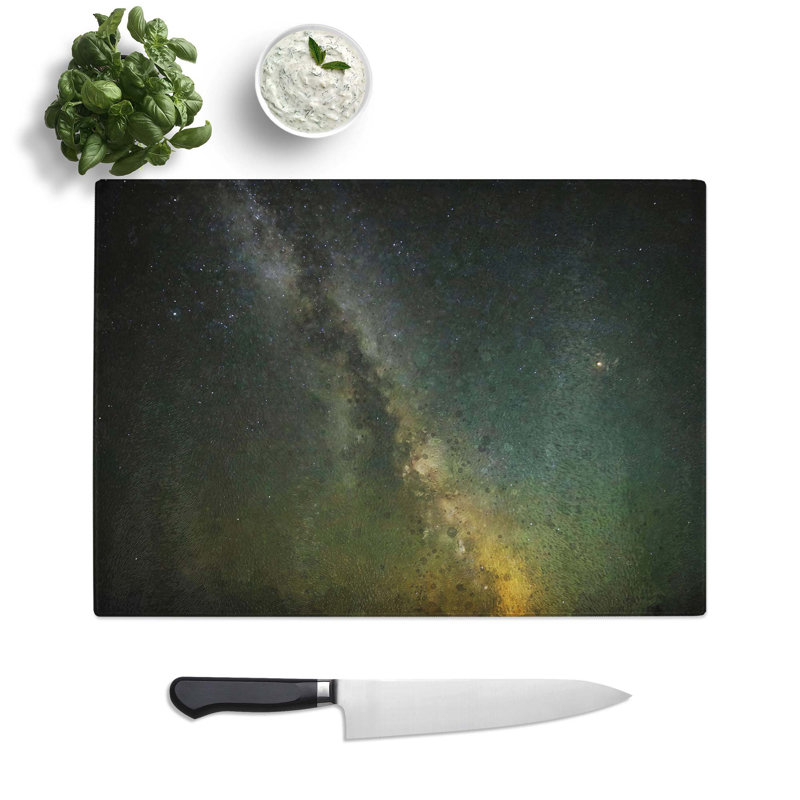 Tempered Glass Stars over Mexico Chopping Board, 28.5 cm W x 20 cm L