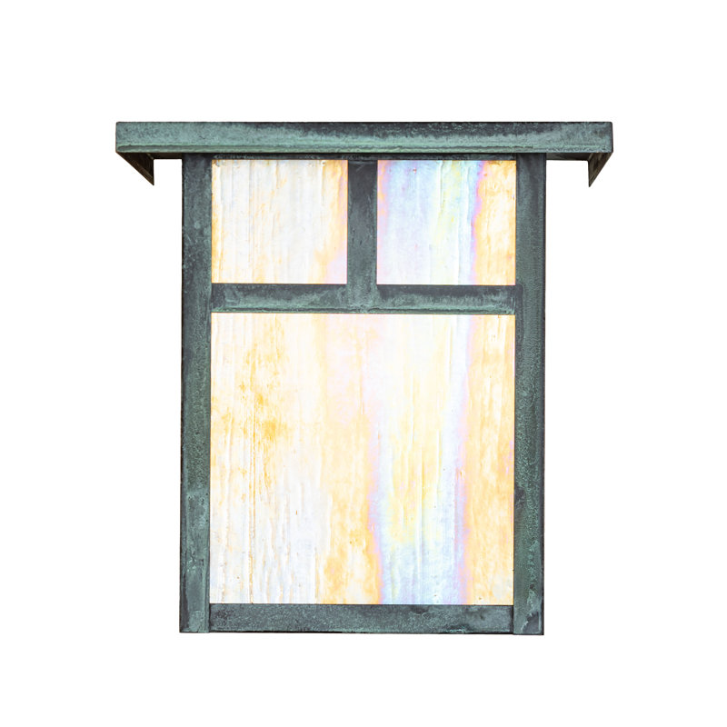 1 - Light Flush Mounted Sconce, Verdigris, Beige