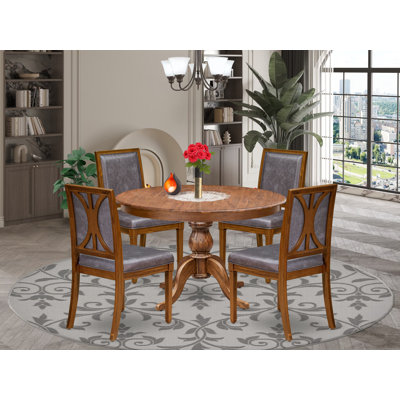DCB422D303A042F786ACEBB4EF169130 5-Piece Dining Room Set Consists of a Dinner Table 4 dining chairs - Antique Walnut