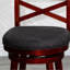 Tabouret tournant 30 "en cerisier avec siège en tissu gris anthracite - Finition assise luxueuse et acrylique-91321748