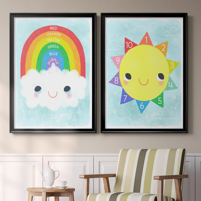 Rainbow Colors, reproduction encadrée de qualité supérieure - prête à être accrochée, H 30,5 po x l 42,5 po x P 3 po, Noir