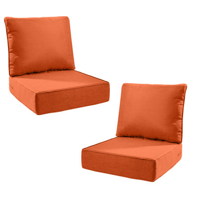 Ensemble de 4 coussins de chaise d'extérieur de luxe 22 x 24 x 6 pouces - Ensemble de 4 coussins de siège résistants à l'eau pour meubles de patio