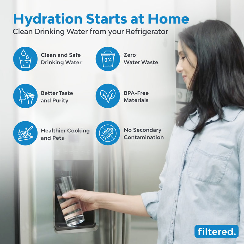 Filtre à eau universel en ligne pour réfrigérateurs et machines à glaçons - installation en 5 minutes, filtration à grande capacité pour l'eau propre et la glace