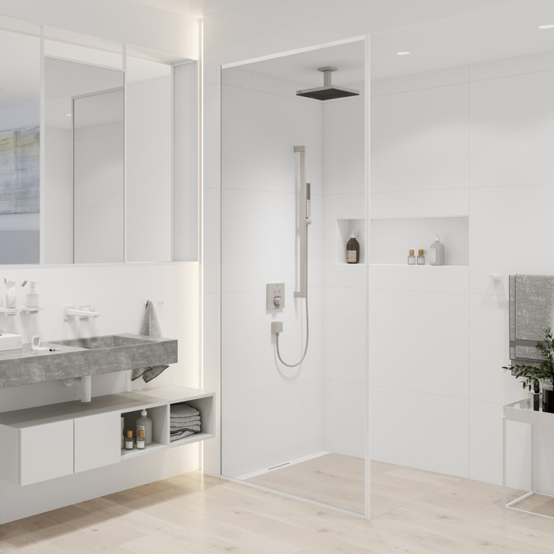 Tuyau d'extension pour plafonnier E hansgrohe Pulsifier E, 4 po, Nickel brossé