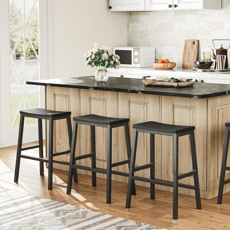 Bar Stools Set Of 2 Bar Chairssaddle Stool Kitchen Counter Stools With Footrests Industrial Stools For Dining Room Kitchen Counter Barbb02md01