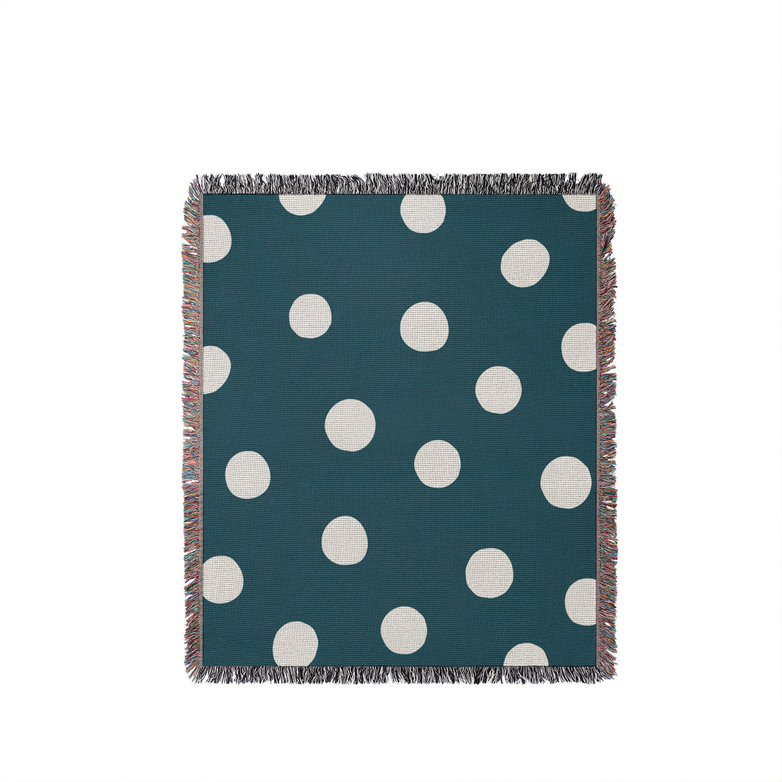 Leonore Cotton Hand Woven Throw Blanket, 50" x 70"  – Full/Double, Teal