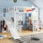 Lit mezzanine en métal avec bureau intégré