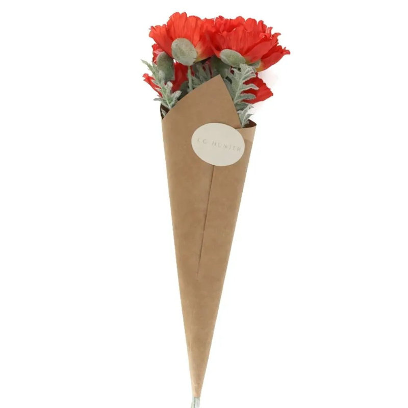 31" Artificial Watermelon Poppy Stems