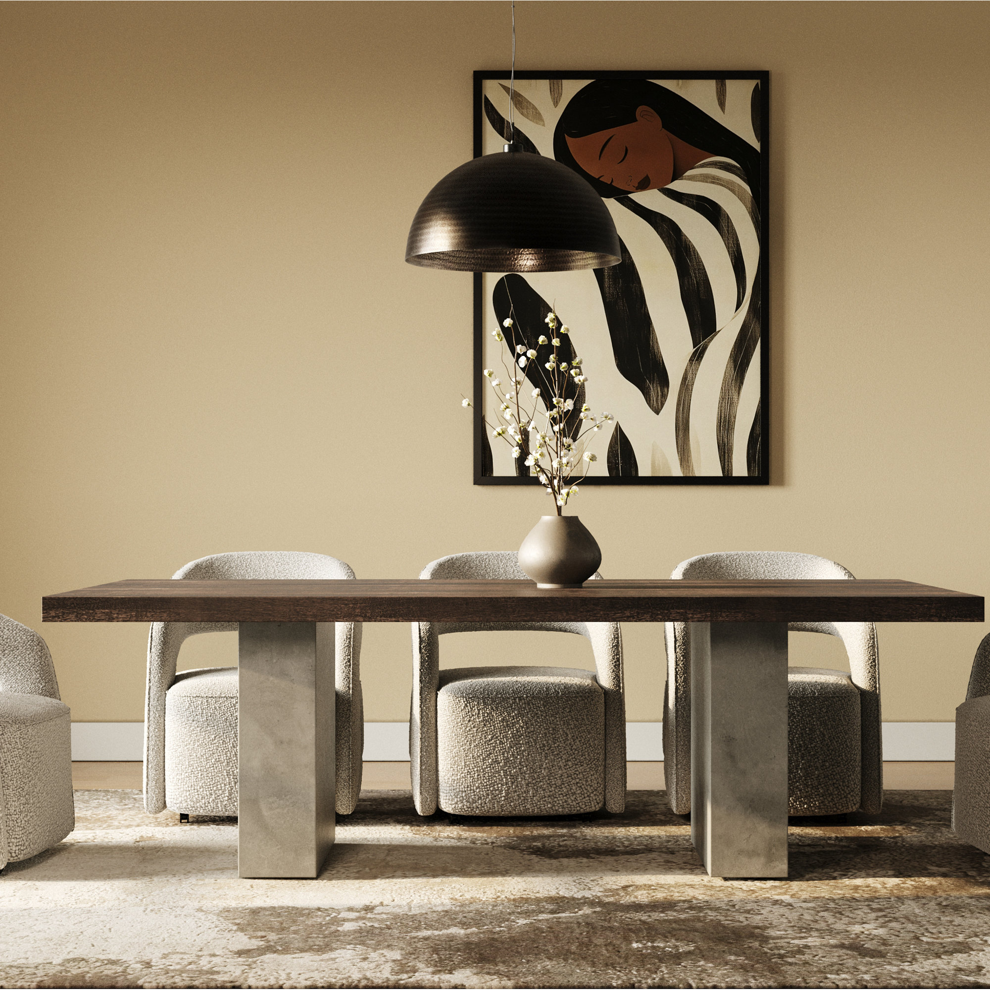 Torian Dining Table, 30" H x 94" L x 47" W
