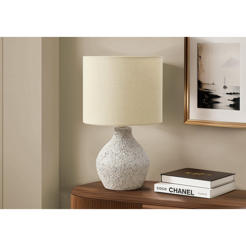 Lighting, 16"h, Table Lamp, Resin, Beige Shade, Contemporary, Beige