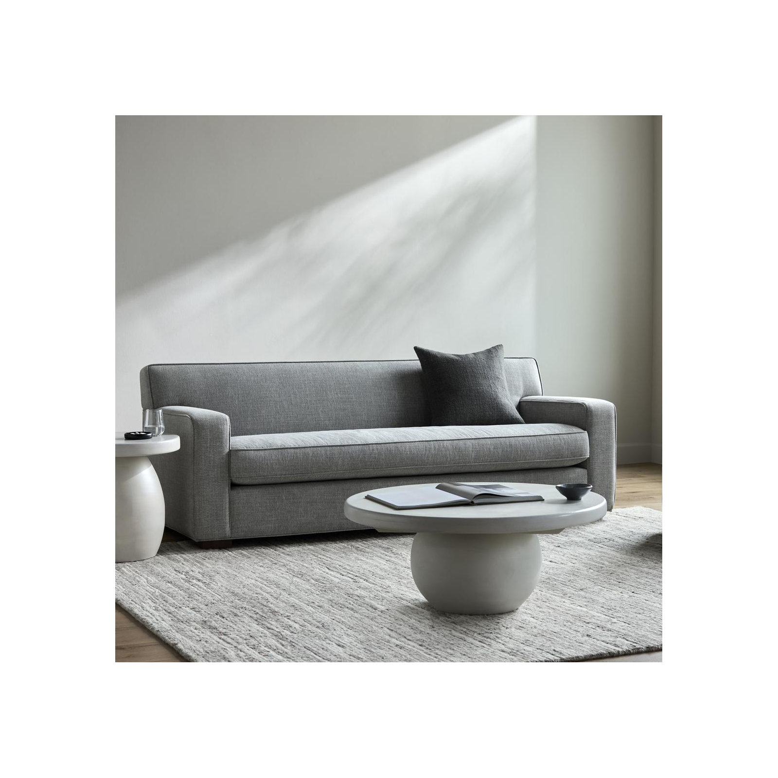 Shateema 84" Square Arm Bench Sofa