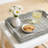 Woven Rectangular Serving Tray With Scalloped Edges And Handles, Synthetic Rattan Decorative Tray For Coffee Table, Vanity, And Home Organization-1816680518