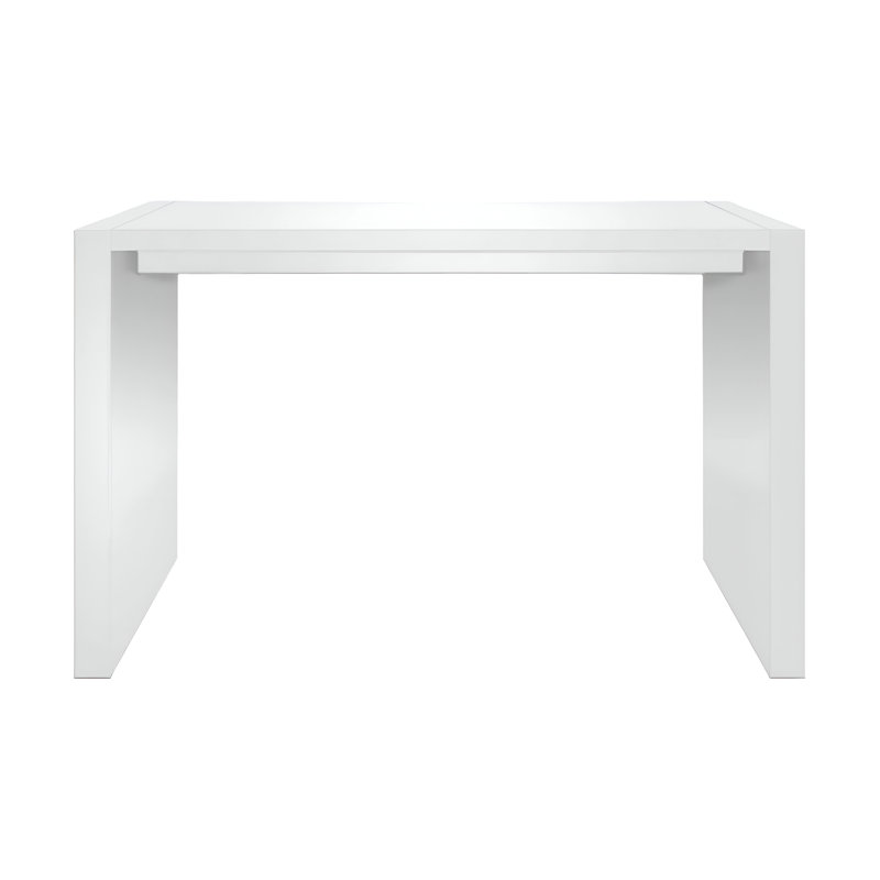 60" White Wood Rectangular Bar Table