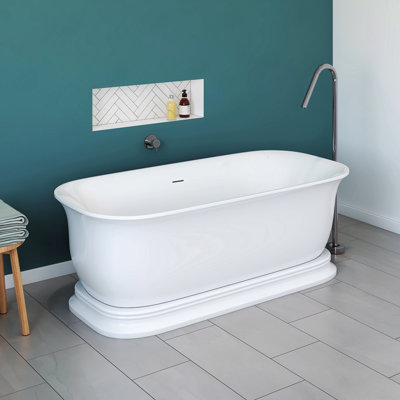 Baignoire autoportante en acrylique brillant blanc Parley