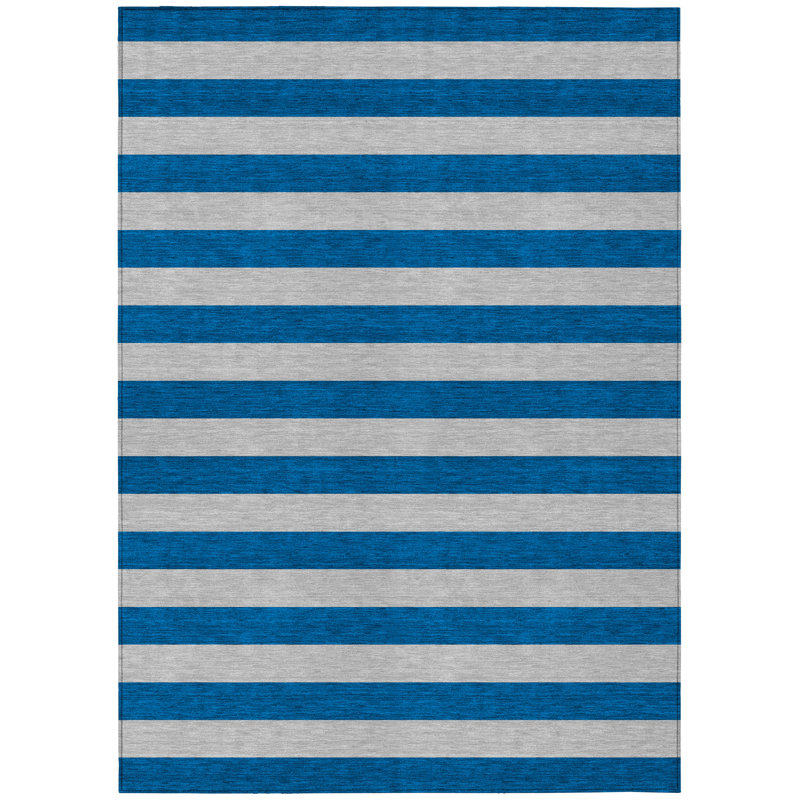 Stalcup Washable Striped Indoor / Outdoor Rug, Rectangle 10' x 14'