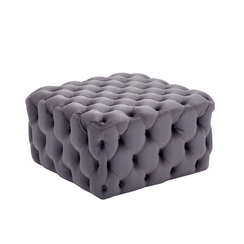 Eskew 100cm Wide Velvet No Pattern Cube Ottoman with Storage