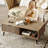 Coffee Tables for Living Room, Farmhouse Center Table with Hidden Storage and Fluted Sliding Door, Dining Table for Home Apartment Office-835913558