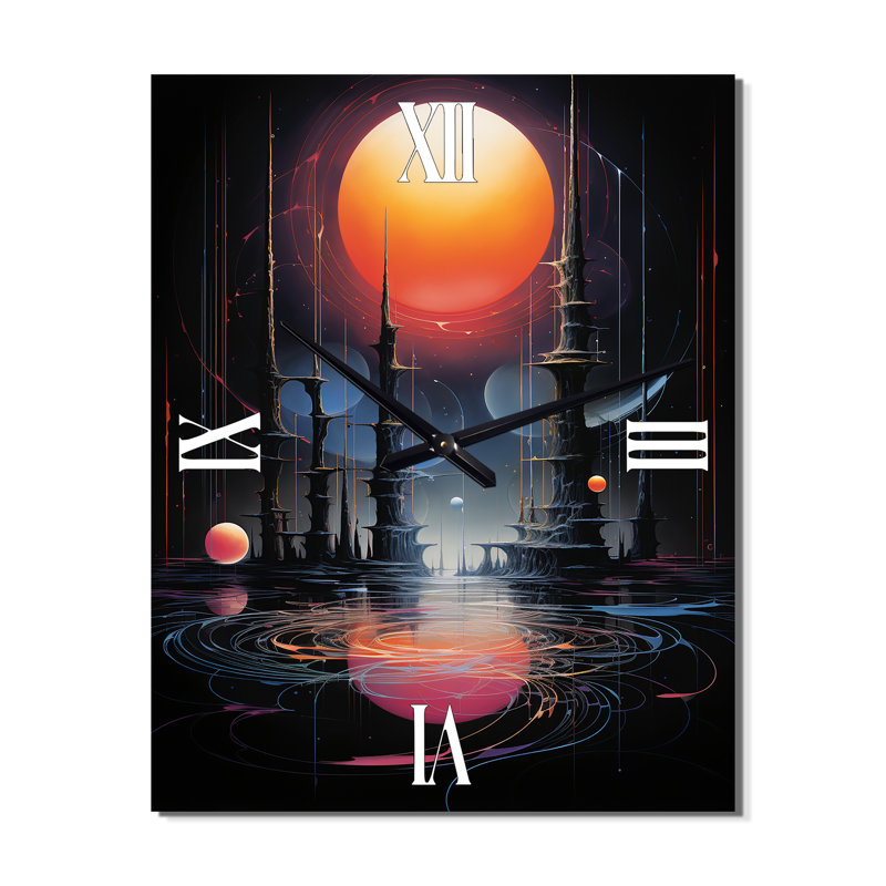 Horloge murale surdimensionnée, pleine lune, H 32 po x l 24 po x P 1 po