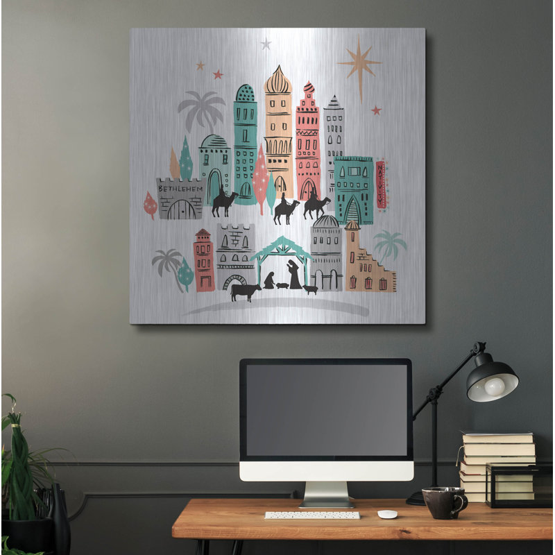  «Bethlehem» par Elle Media Group SA, art mural en métal, 36 po x 36 po