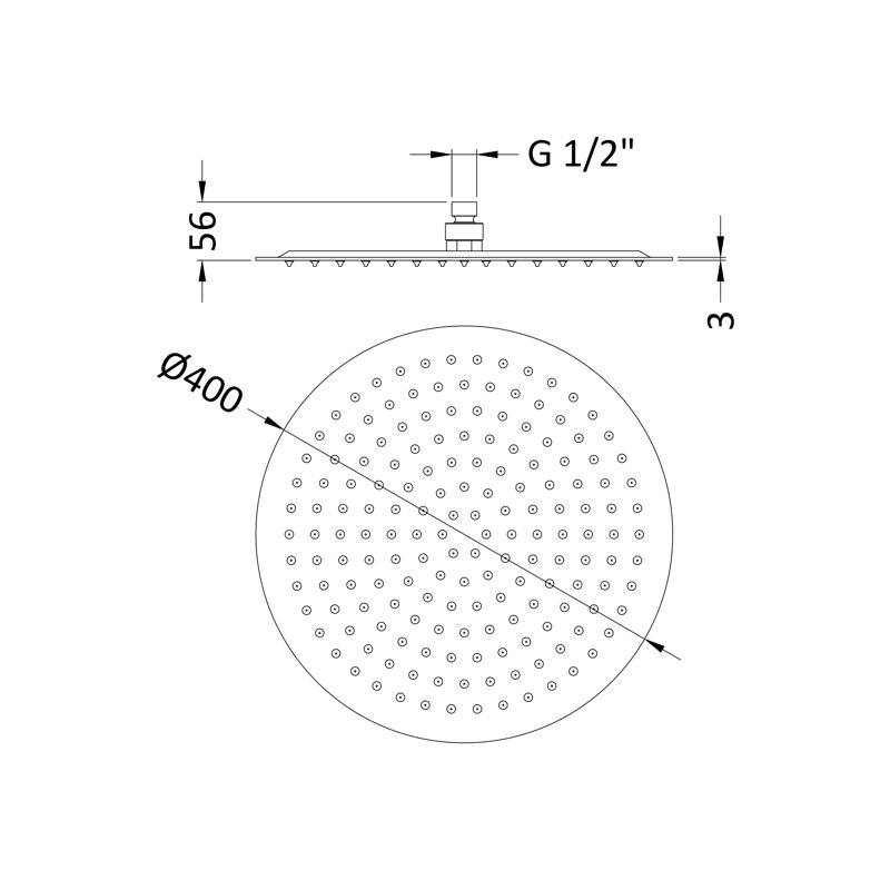 Fixed Shower Head with No