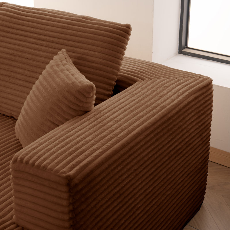 Canapé modulaire en velours côtelé Boneless, Brun