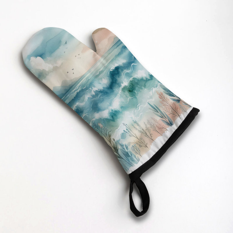 Deep Blue Waves Oven Mitt Cotton Twill