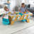 Building Bricks Play N Store Wooden Table with 200+ Bricks, Natural