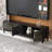 Luxury TV Stand For Tvs Up To 85" with 4-Door Storage Cabinet and Metal Handles, No Assembly Required