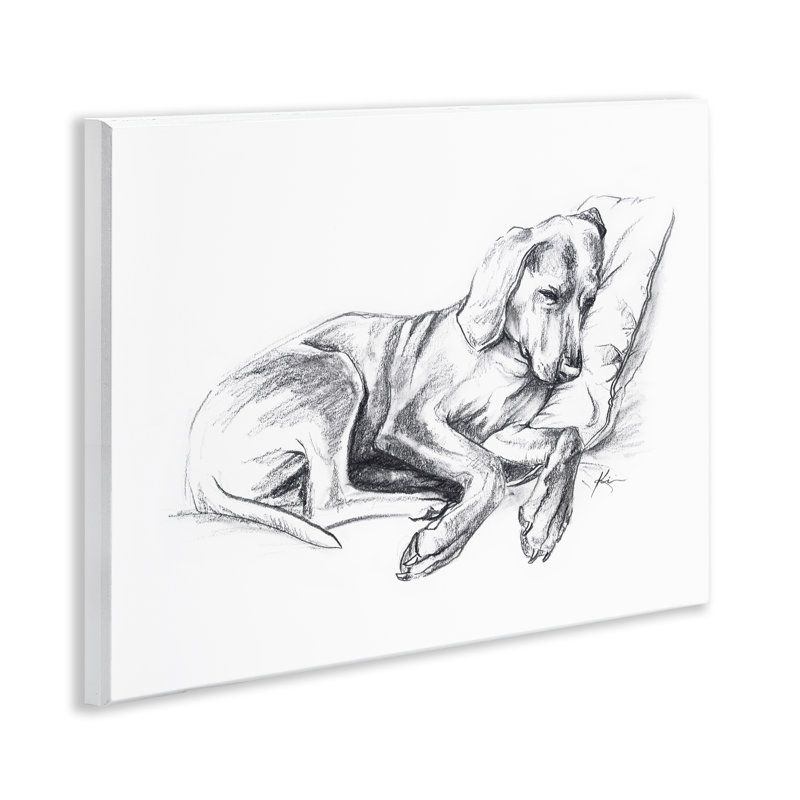 Napping Dog, art mural sur bois par Lindsay Kivi Fine Art