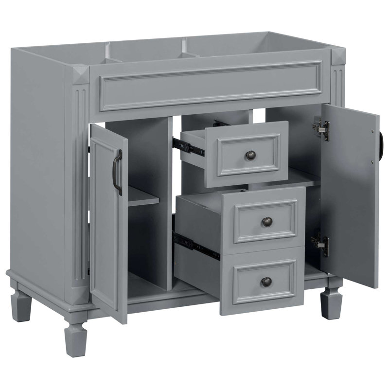 Meuble-lavabo de salle de bain sans lavabo supérieur, Gris
