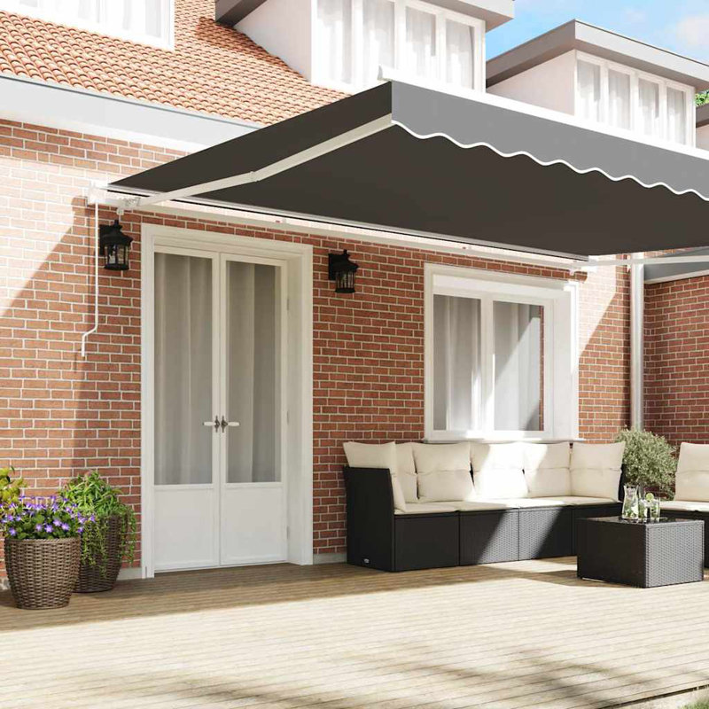 VidaXL Retractable Door / Window Awning, 500 cm W x 300 cm D, White