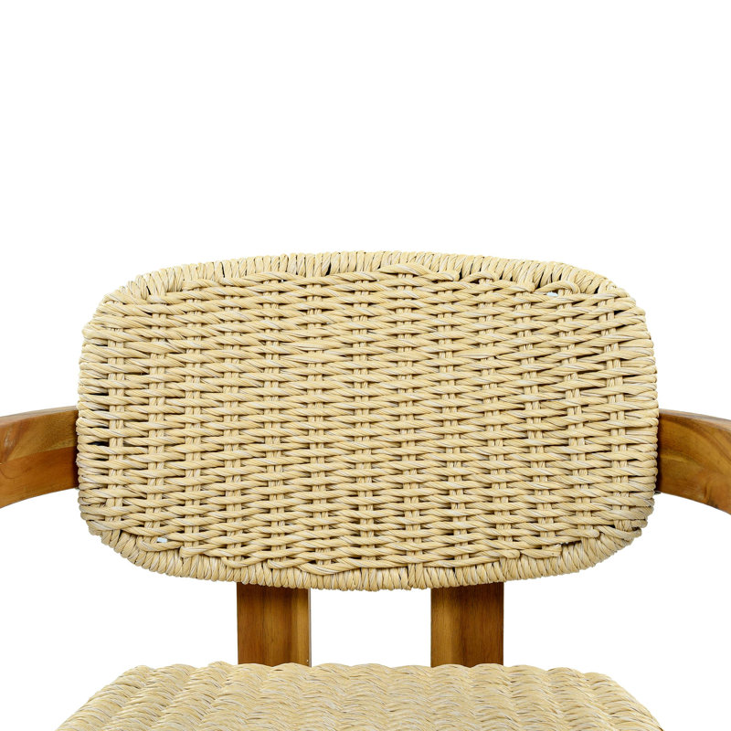 Ensemble de deux chaises d'appoint pour l'extérieur en rotin tissé pour l'extérieur