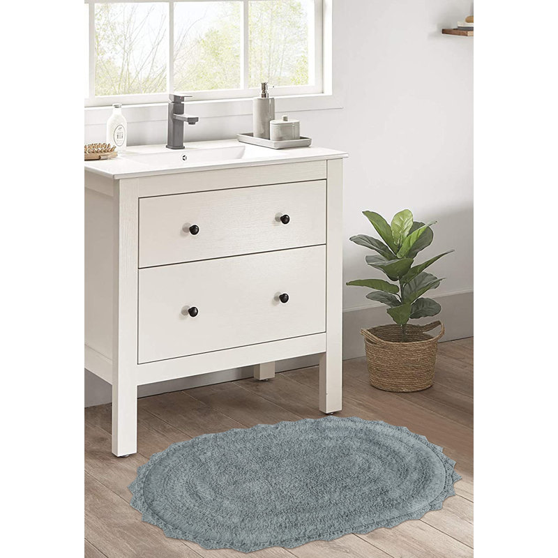 100% Cotton Bath Rug, Gray