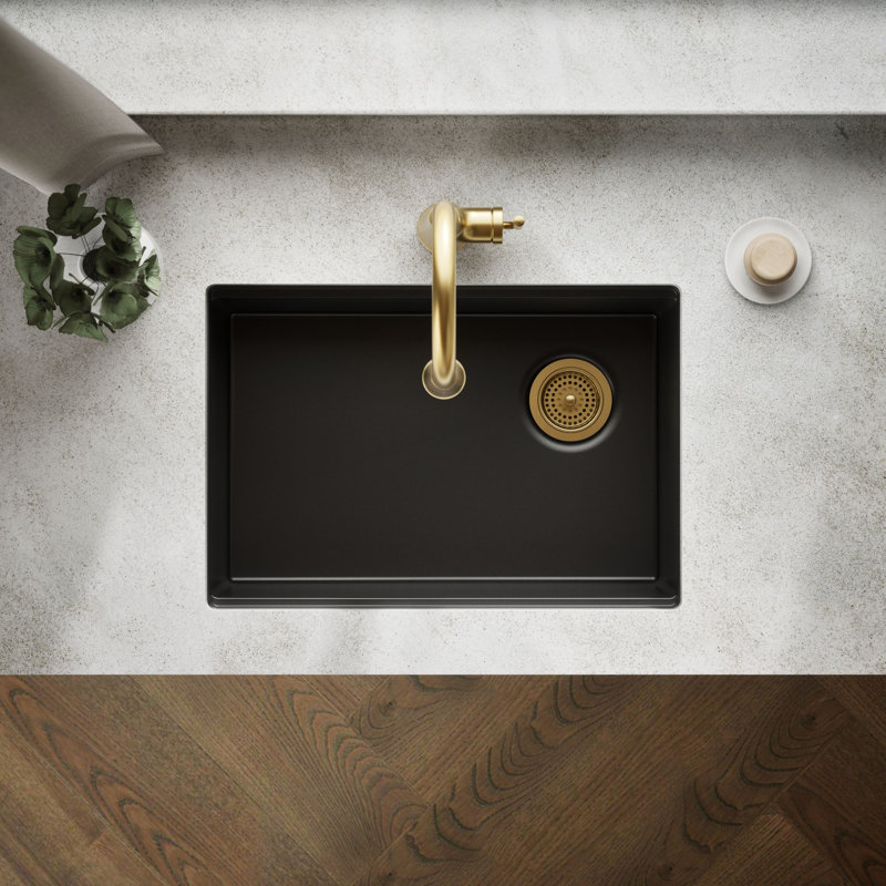 Billings Undermount Single-Bowl Workstation Kitchen Sink, Matte Black