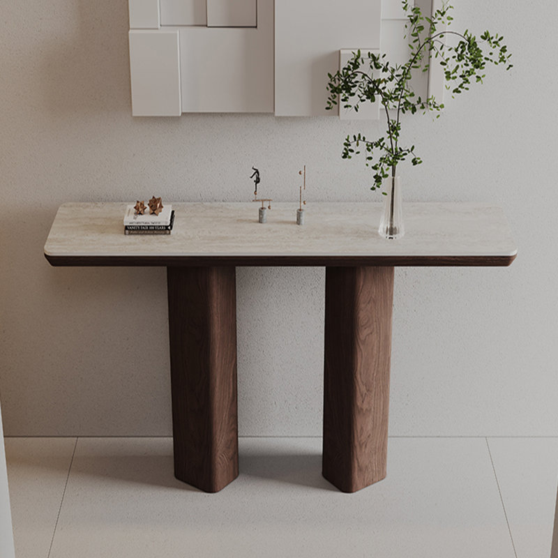 Modern simple sintered stone console table, 33.4" H x 55" W x 13.7" D