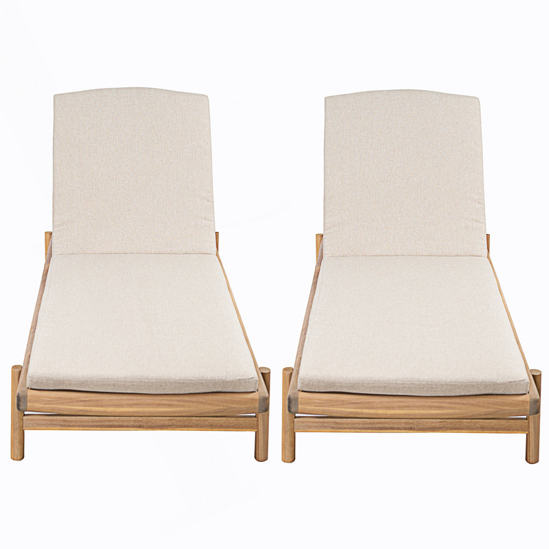 Ensemble de 2 chaises longues avec coussin