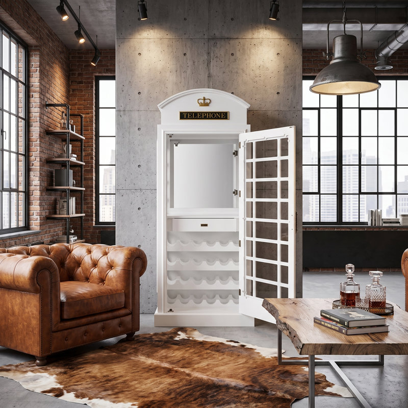 Armoire de bar avec cabine téléphonique Marroquin par RAM Game Room, Blanc