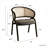 Daishun Velvet Dining Chair with Cane Rattan Back & Stainless Steel Legs – Modern Accent Chair for Kitchen, Dining Room & Bistro-1404574333