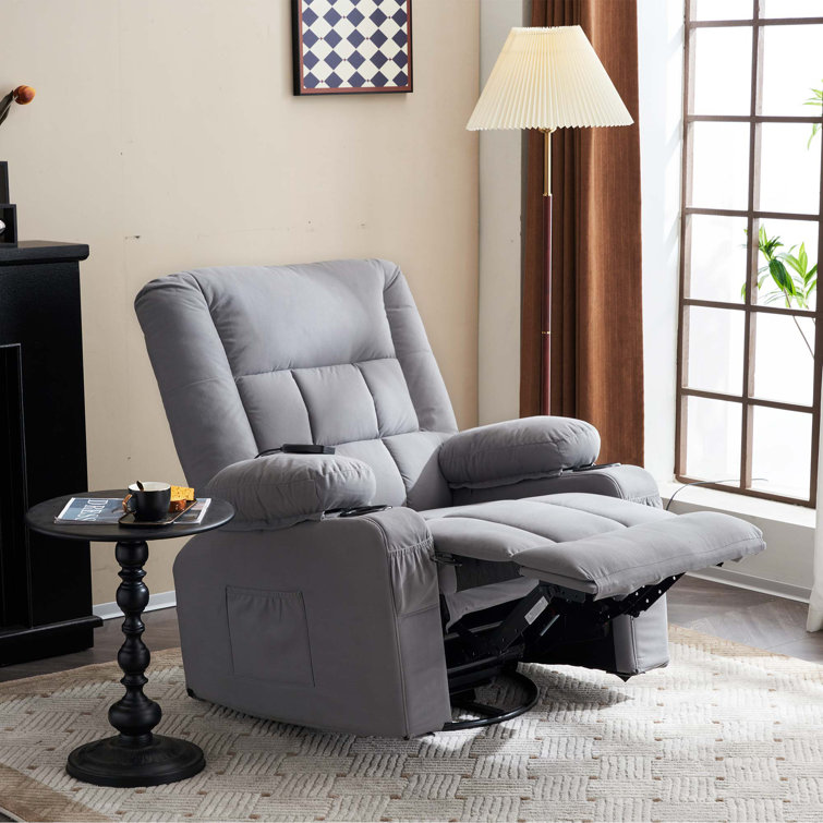 Dajerin Upholstered Recliner with Heat and Massage