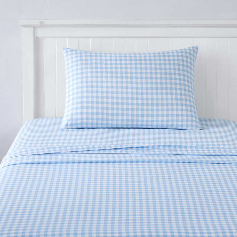 Draps en microfibre classiques pour enfants, Simple, Bleu guingan